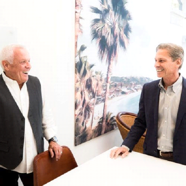 Gary and Dave by a table